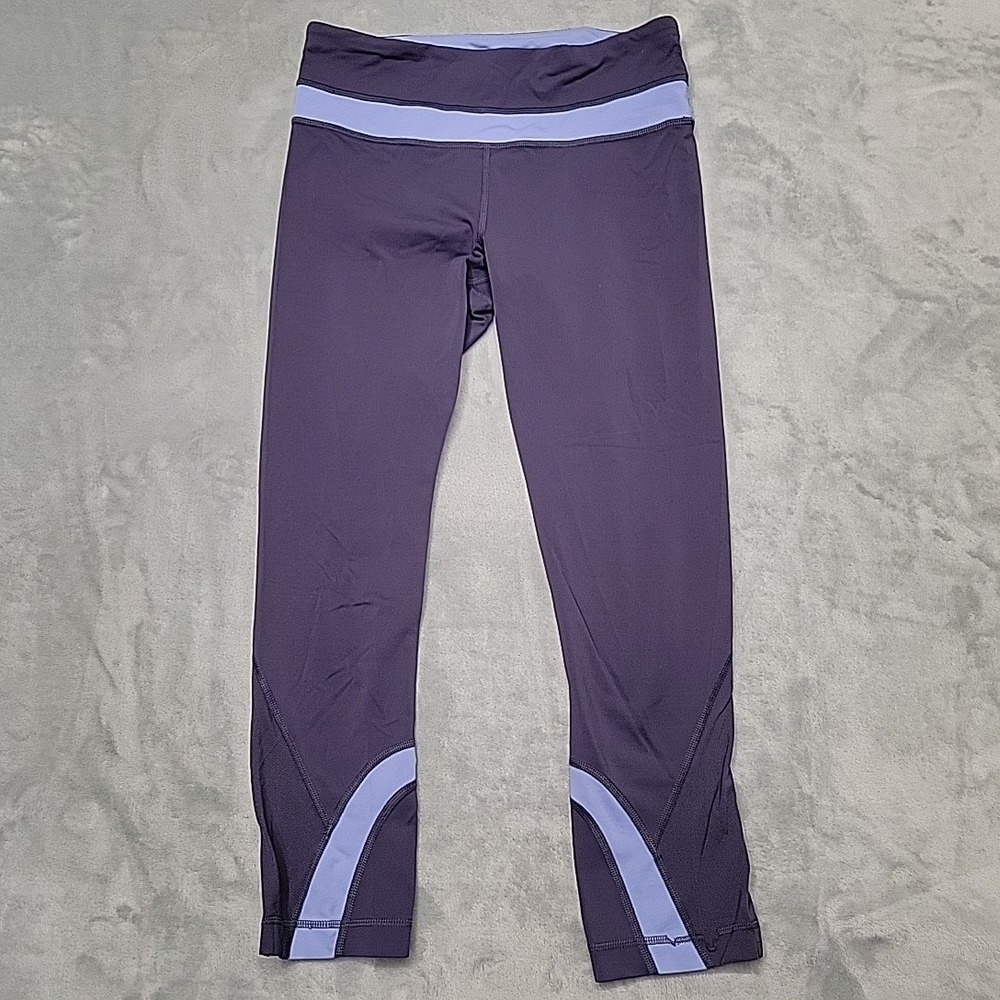 Lululemon Leggings Womens 4 Purple Run Inspire Crop II Yoga Gym Athletic Workout